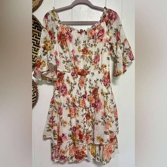 Premier Amour Womens 3/4 Sleeve Floral Fit +Flare Dress Size 12 - Picture 6 of 6